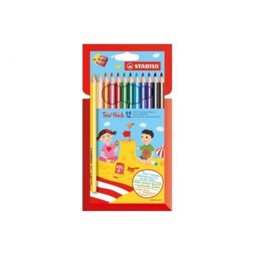 Confezione da 12 & Trio Maxi matita colorata colore Carnicino Confezione da 12 STABILO Trio Maxi matita colorata colore Blu Cielo 