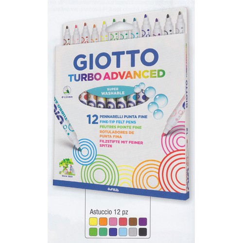 Confezione Pennarelli Punta Fine - Turbo Color Giotto 12pz