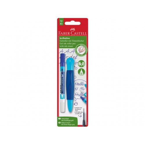 Faber-Castell 149815 – Penna Stilografica Scribolino Per Bambini Destrimani, Impugnatura Ergonomica, Verde Chiaro, Ideale Per La Scuola