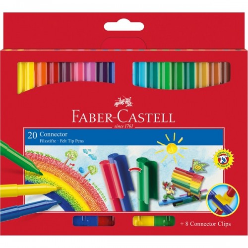 Pennarelli a Feltro Connector x20 Jumbo Faber-Castell